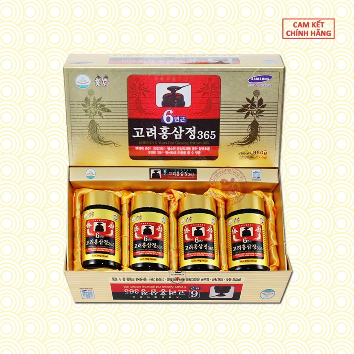 Cao Hồng Sâm 365 Hộp 4 Lọ 240g Hàn Quốc